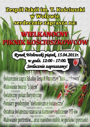 Plakat z informacją o pikniku wielkanocnym